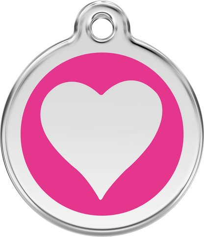 Pet Identification Tag | Heart - pink