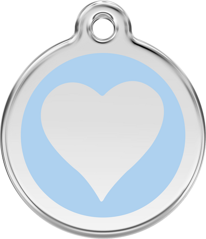 Pet Identification Tag | Heart - light blue