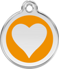 Pet Identification Tag | Heart - orange