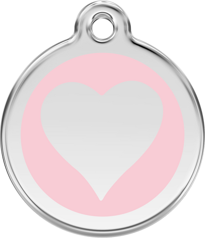 Pet Identification Tag | Heart - light pink