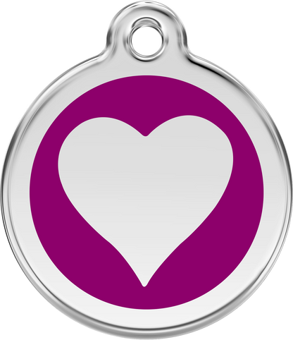 Pet Identification Tag | Heart - purple
