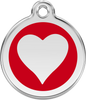 Pet Identification Tag | Heart - red