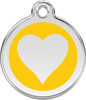 Pet Identification Tag | Heart - yellow
