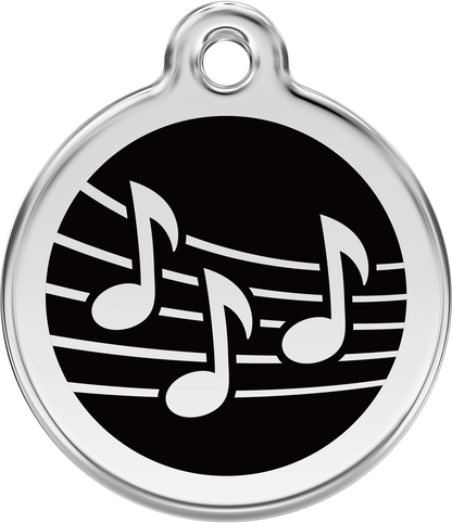 Pet Identification Tag | Music - black