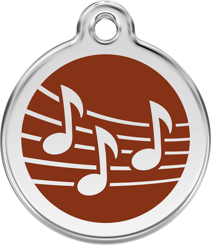 Pet Identification Tag | Music - brown