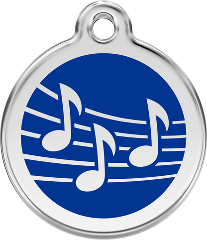 Pet Identification Tag | Music - blue