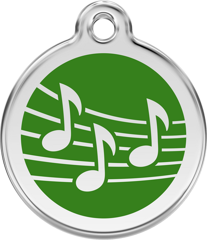Pet Identification Tag | Music - green
