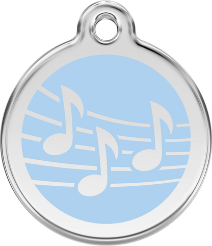 Pet Identification Tag | Music - light blue
