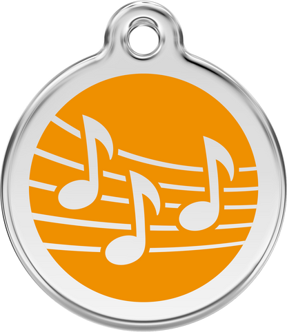 Pet Identification Tag | Music - orange