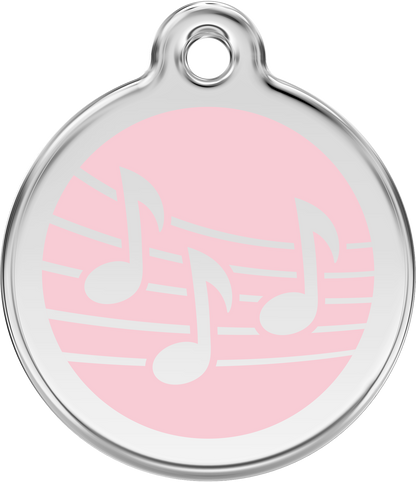 Pet Identification Tag | Music - light pink