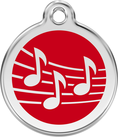 Pet Identification Tag | Music - red