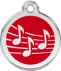 Pet Identification Tag | Music - red