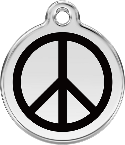 Pet Identification Tag | Peace - black