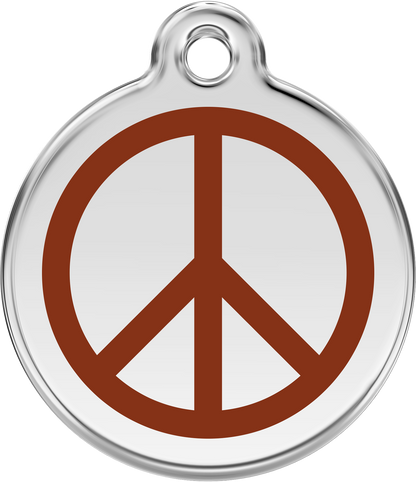 Pet Identification Tag | Peace - brown