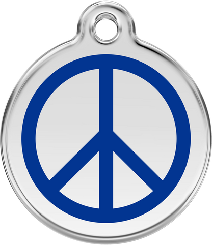 Pet Identification Tag | Peace - blue