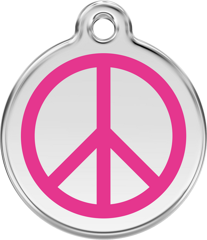 Pet Identification Tag | Peace - pink