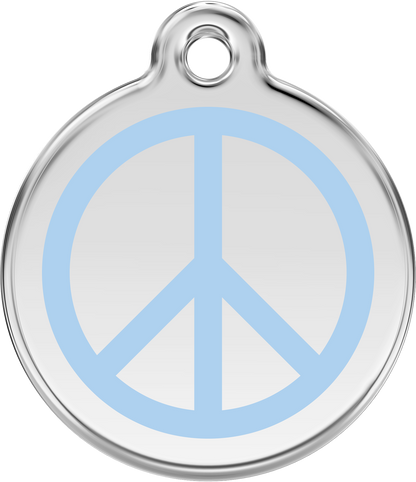 Pet Identification Tag | Peace - light blue
