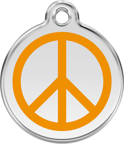 Pet Identification Tag | Peace - orange