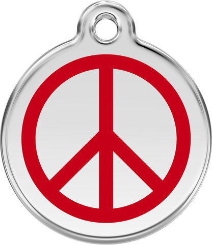 Pet Identification Tag | Peace - red