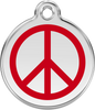 Pet Identification Tag | Peace - red