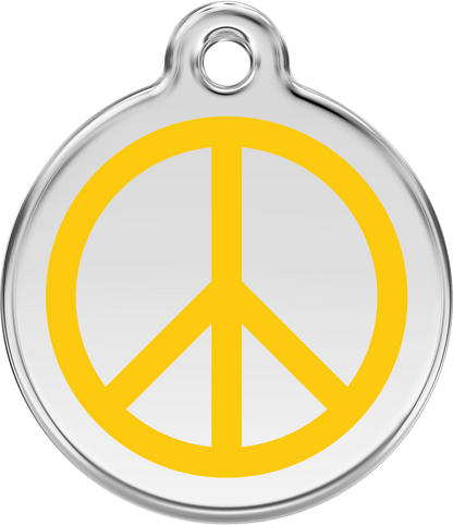Pet Identification Tag | Peace - yellow