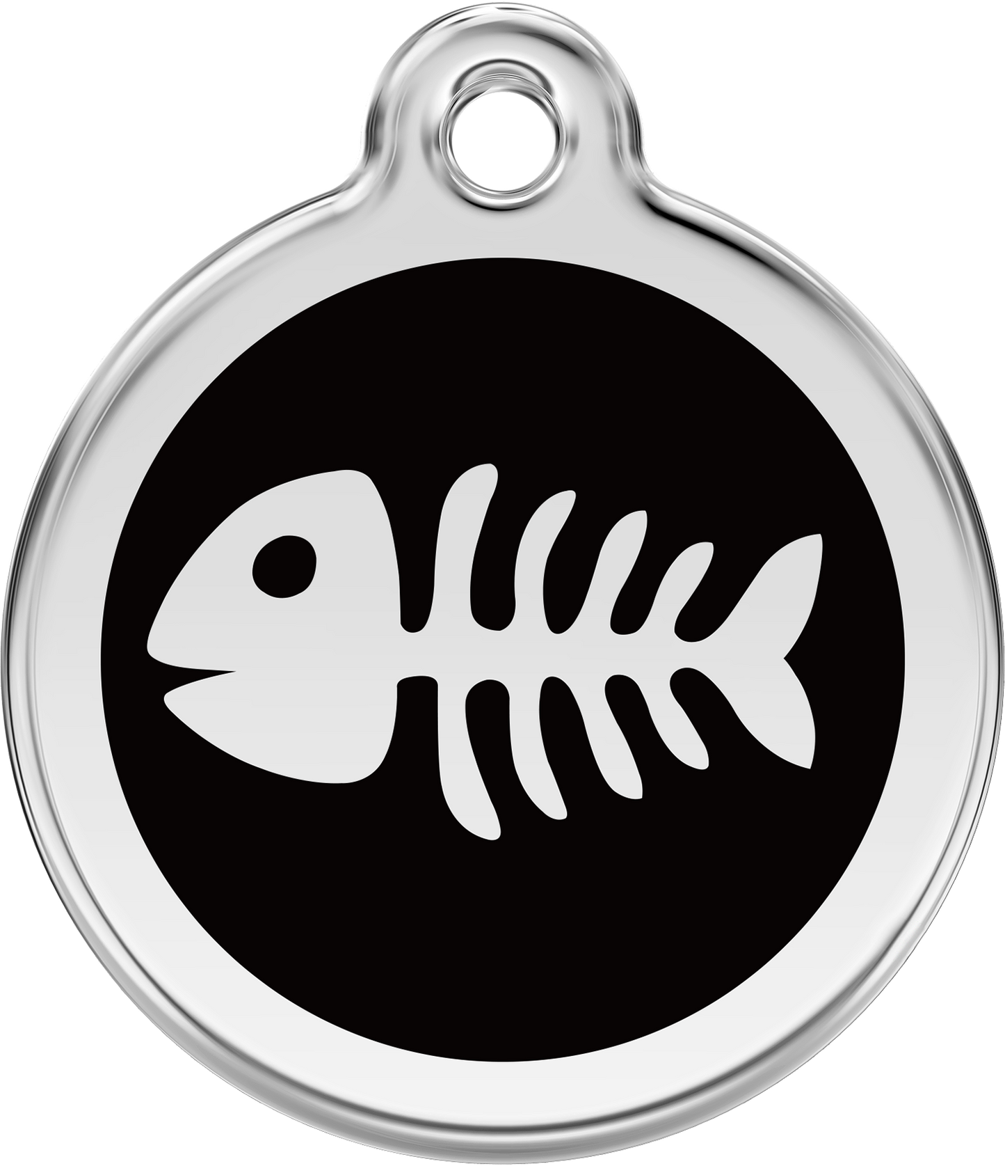 Pet Identification Tag | Fish Bone - black