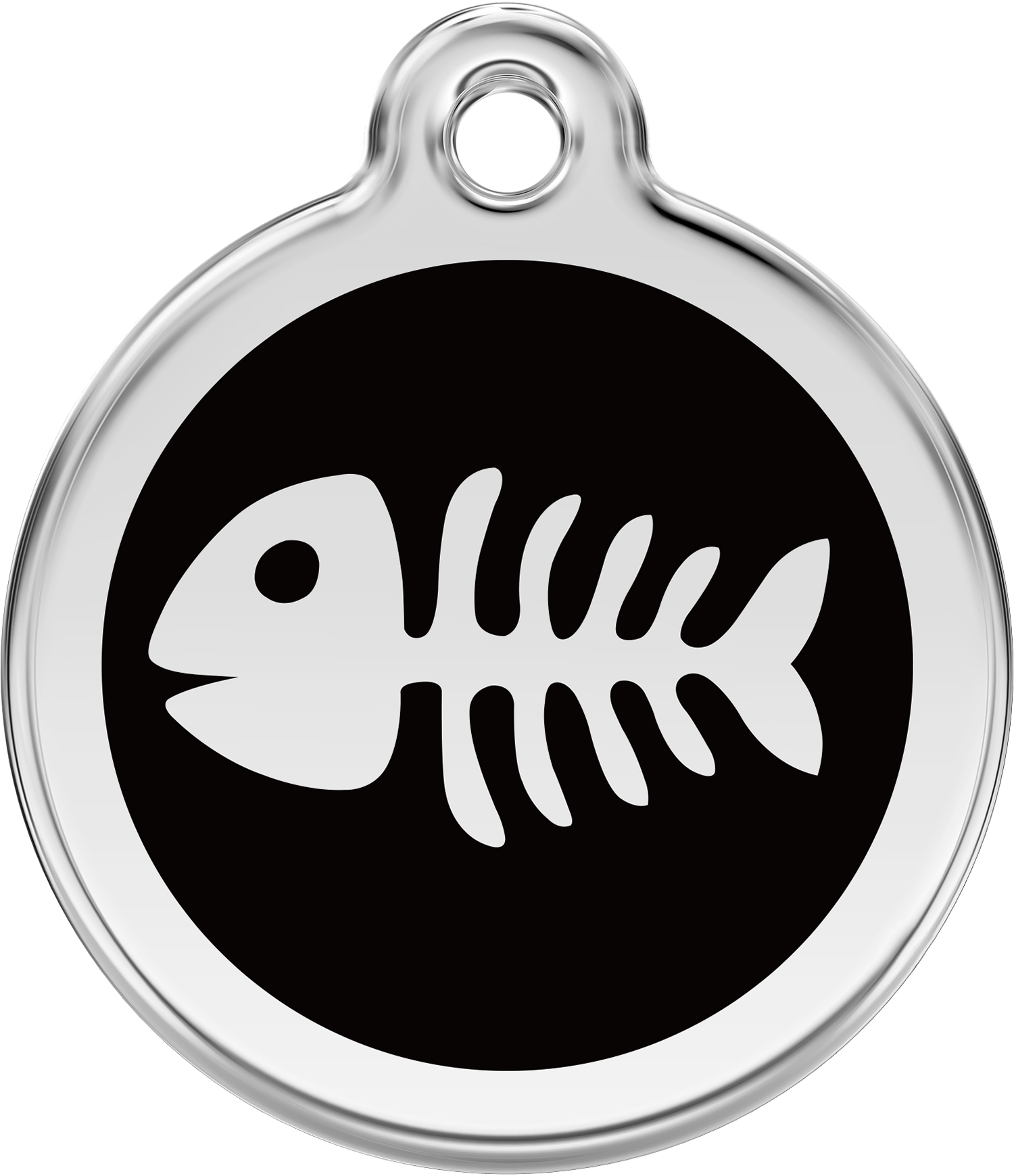 Pet Identification Tag | Fish Bone - black