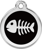 Pet Identification Tag | Fish Bone - black