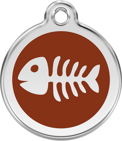 Pet Identification Tag | Fish Bone - brown