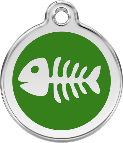 Pet Identification Tag | Fish Bone - green