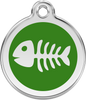 Pet Identification Tag | Fish Bone - green
