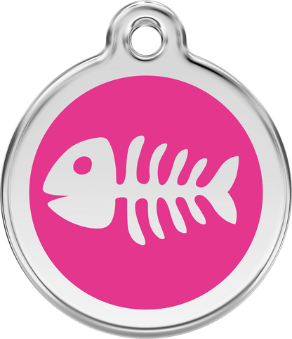 Pet Identification Tag | Fish Bone - pink