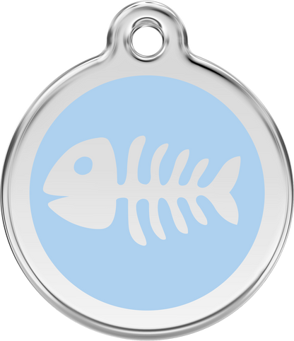 Pet Identification Tag | Fish Bone - light blue