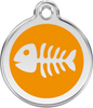 Pet Identification Tag | Fish Bone - orange