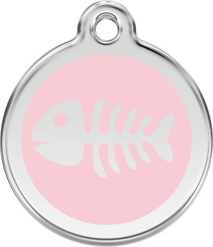 Pet Identification Tag | Fish Bone - light pink