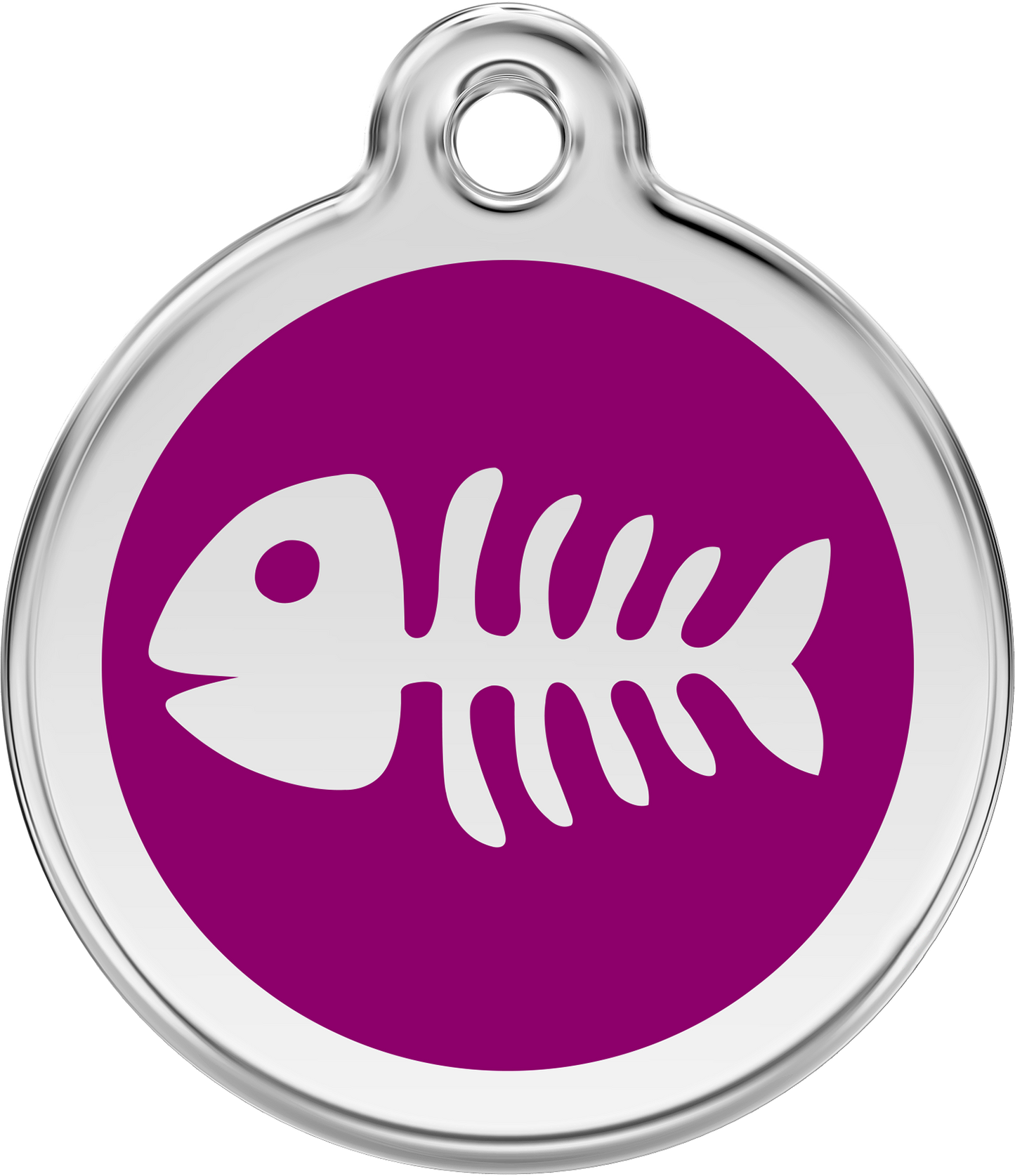 Pet Identification Tag | Fish Bone - purple