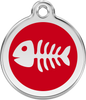 Pet Identification Tag | Fish Bone - red