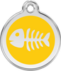 Pet Identification Tag | Fish Bone - yellow