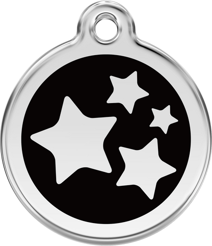 Pet Identification Tag | Stars - black