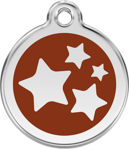 Pet Identification Tag | Stars - brown