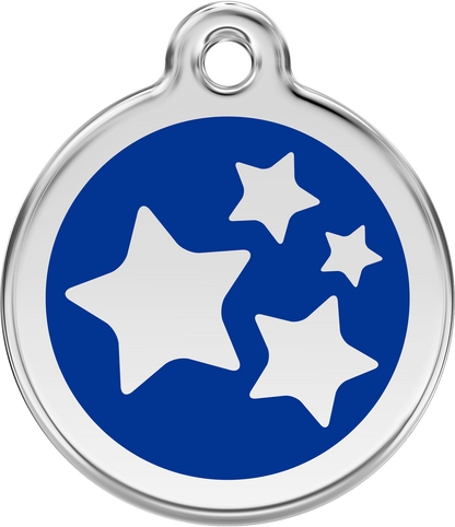Pet Identification Tag | Stars - blue
