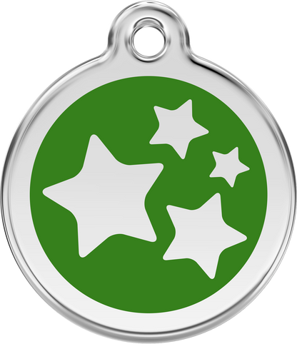 Pet Identification Tag | Stars - green