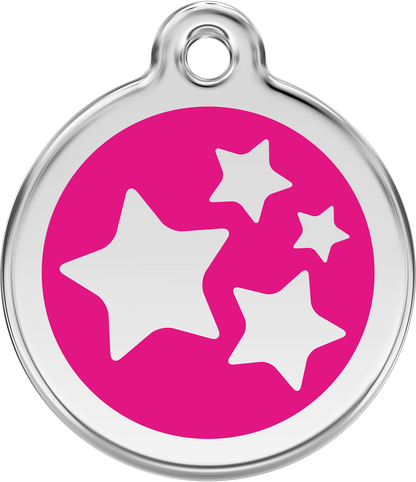 Pet Identification Tag | Stars - pink