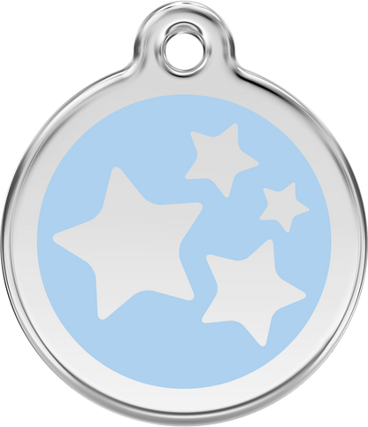 Pet Identification Tag | Stars - light blue