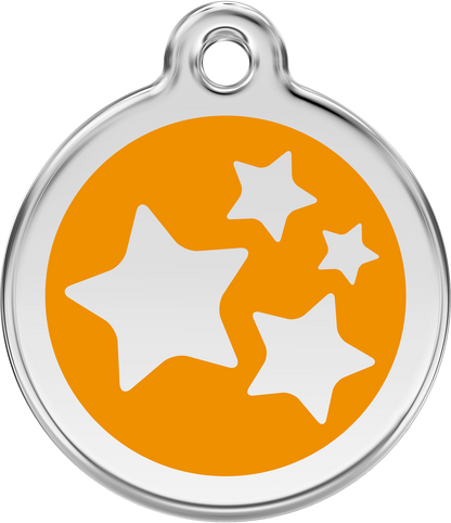 Pet Identification Tag | Stars - orange