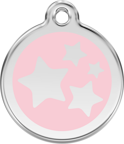 Pet Identification Tag | Stars - light pink
