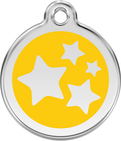 Pet Identification Tag | Stars - yellow