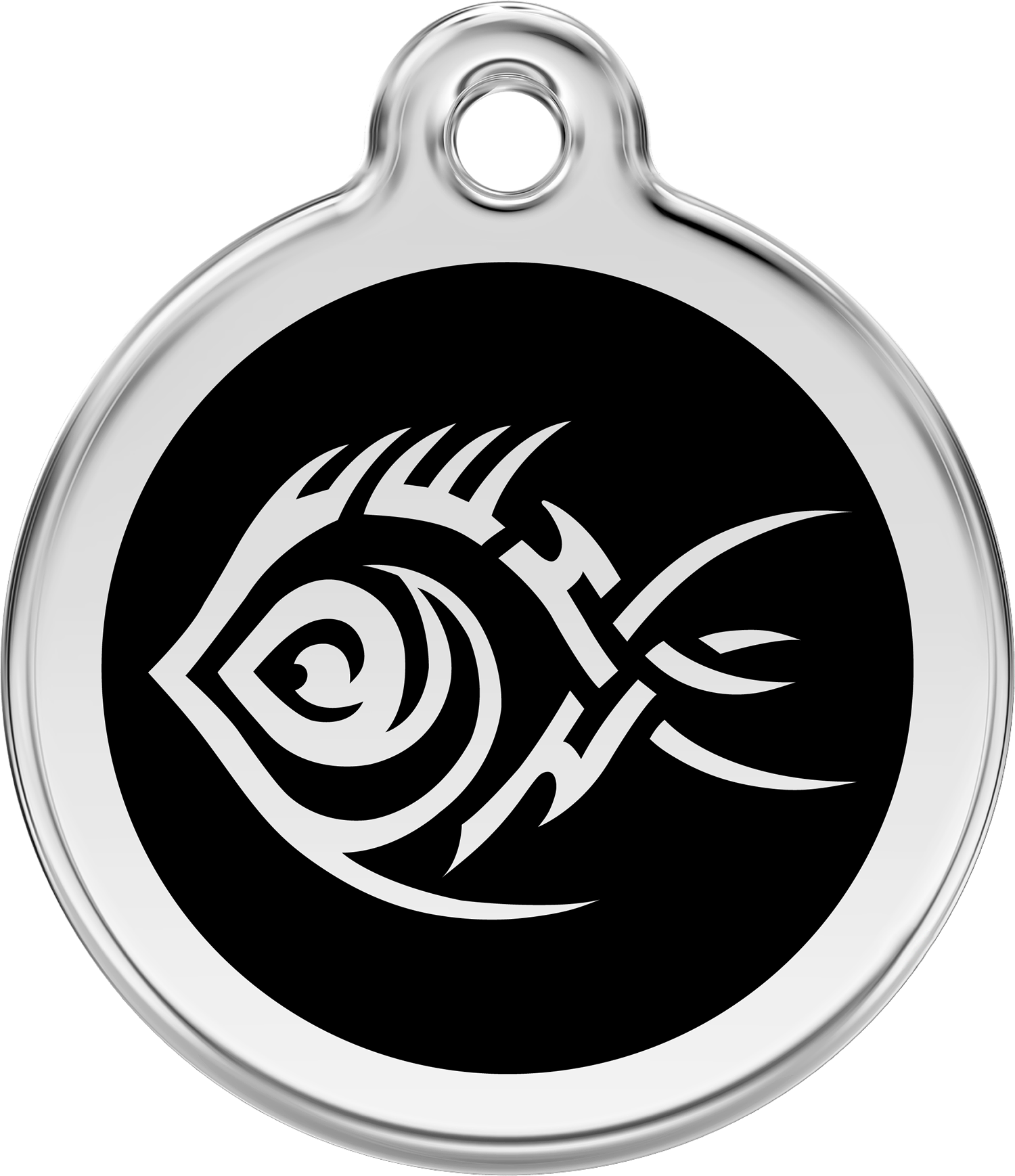 Pet Identification Tag | Tribal Fish - black
