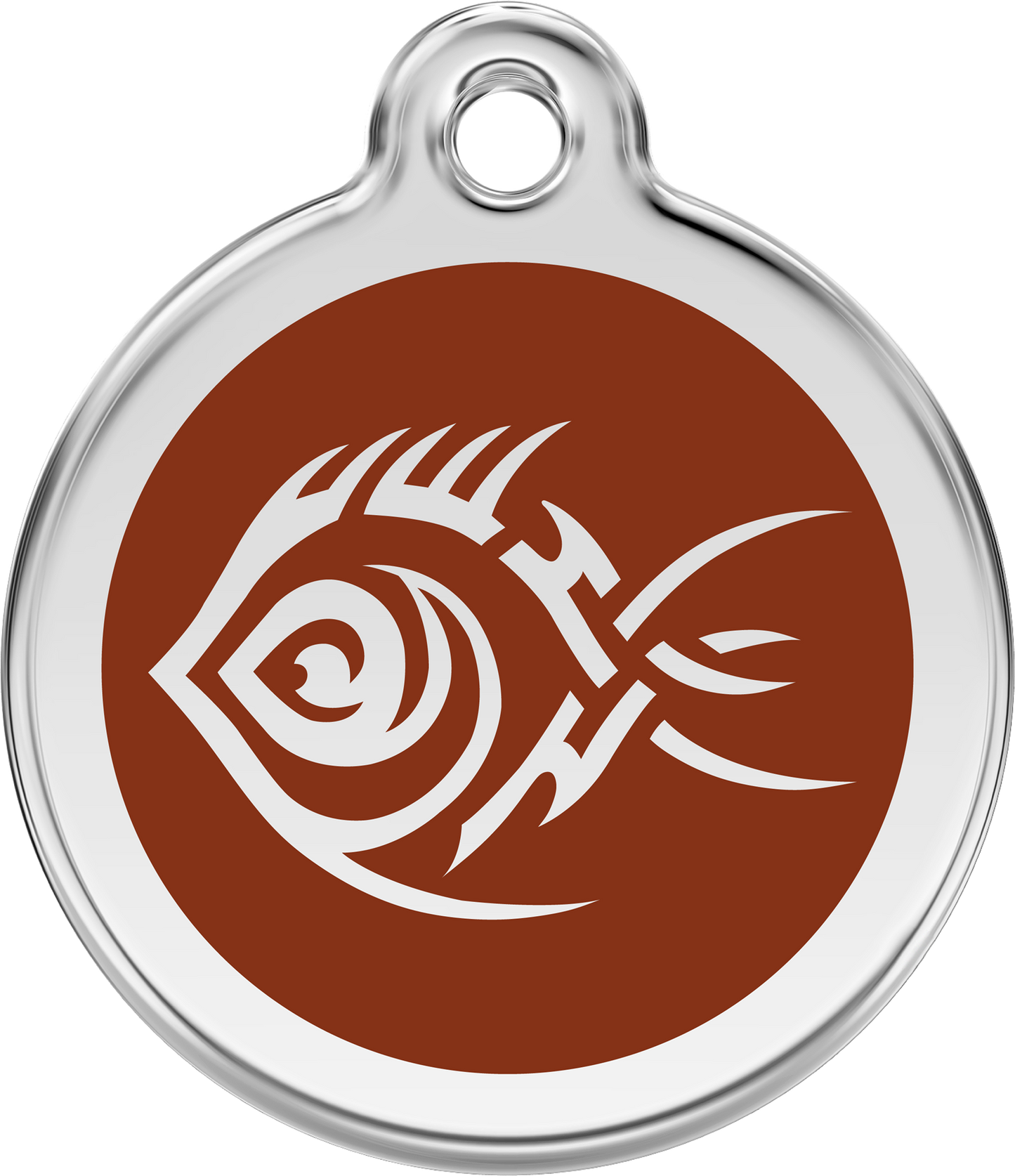 Pet Identification Tag | Tribal Fish - brown