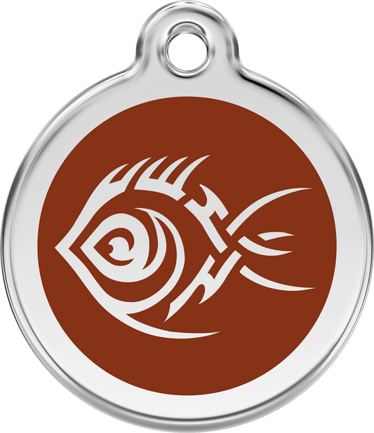 Pet Identification Tag | Tribal Fish - brown